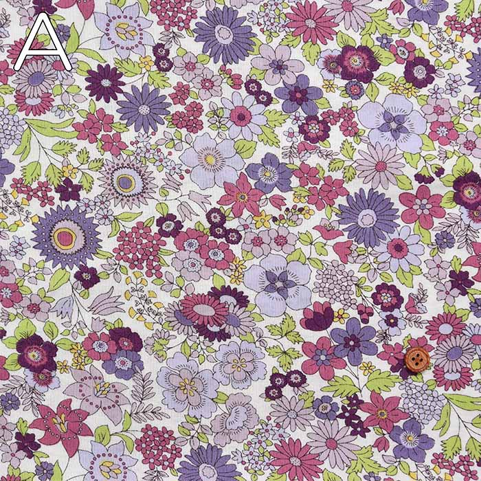 UV-cut 80/2 Cotton Frayed Knit Printed Fabric Flower - nomura tailor