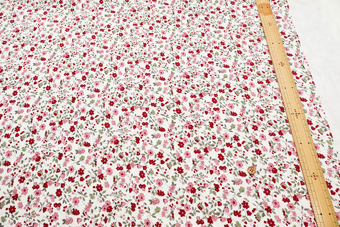 Silket UV-treated Cotton High-twist Ribbed Knit Print Fabric - Small Floral - nomura tailor