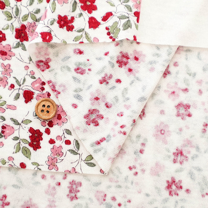 Silket UV-treated Cotton High-twist Ribbed Knit Print Fabric - Small Floral - nomura tailor