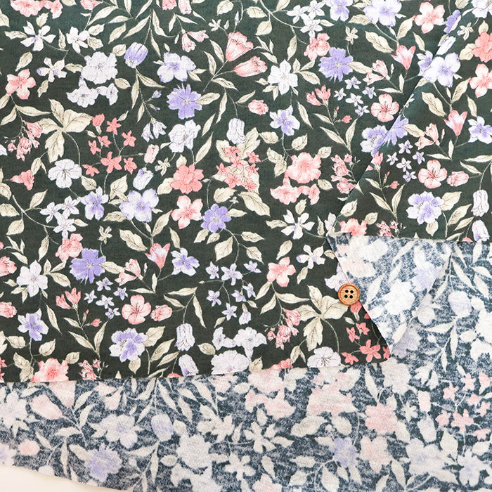 UV-treated, Mercerized Cotton 80/2 Combed Rib Knit Printed Fabric - Flower - nomura tailor