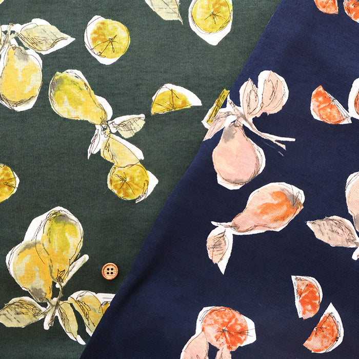 UV-treated, Mercerized Cotton 80/2 Combed Rib Knit Printed Fabric - Flower - nomura tailor