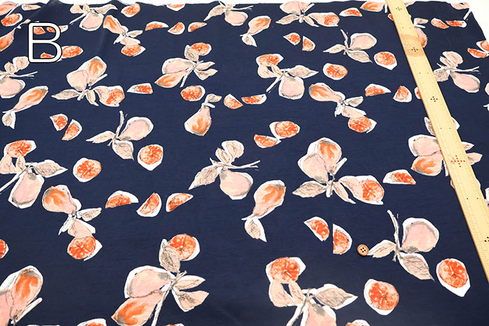 UV-treated, Mercerized Cotton 80/2 Combed Rib Knit Printed Fabric - Flower - nomura tailor