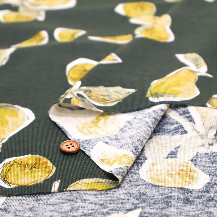 UV-treated, Mercerized Cotton 80/2 Combed Rib Knit Printed Fabric - Flower - nomura tailor