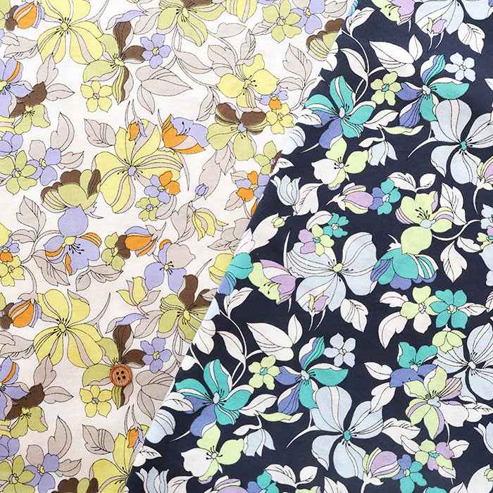 UV-treated, Bio-finished Cotton 60/2 Jersey Printed Fabric - Flower - nomura tailor