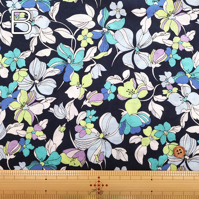 UV-treated, Bio-finished Cotton 60/2 Jersey Printed Fabric - Flower - nomura tailor