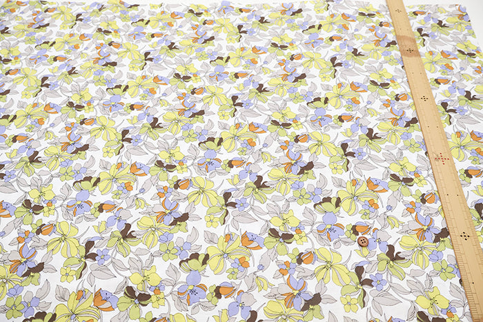 UV-treated, Bio-finished Cotton 60/2 Jersey Printed Fabric - Flower - nomura tailor