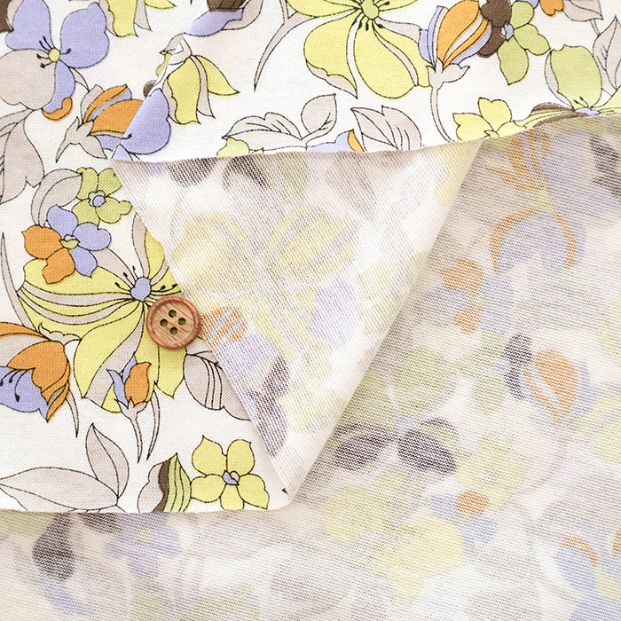 UV-treated, Bio-finished Cotton 60/2 Jersey Printed Fabric - Flower - nomura tailor