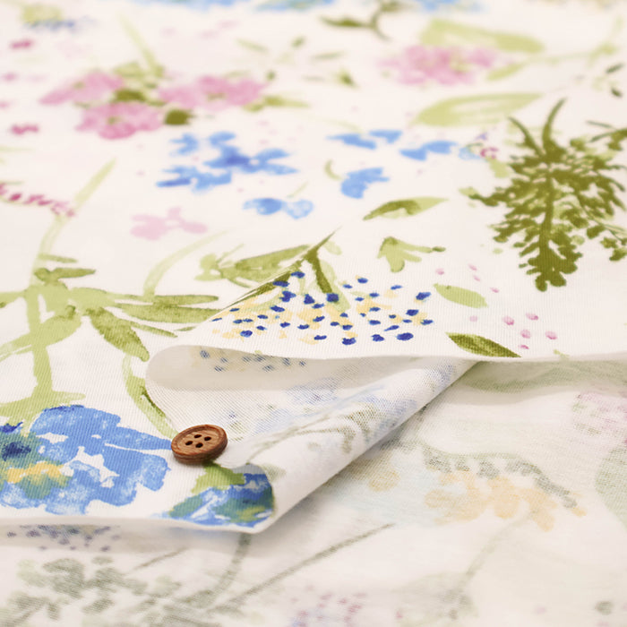 UV-treated, Bio-finished Cotton 60/2 Jersey Printed Fabric - Flower - nomura tailor