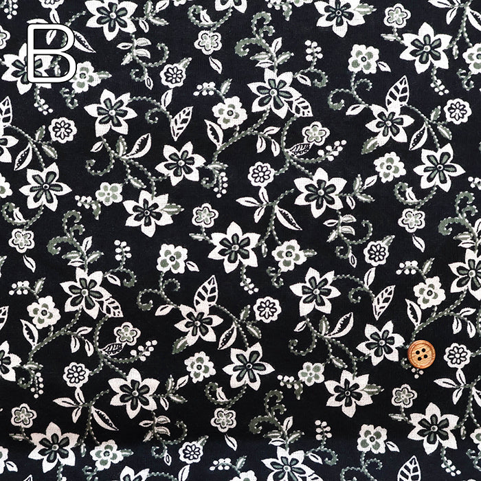 UV-treated, Mercerized Cotton 40/2 Rib Knit Printed Fabric - Flower - nomura tailor