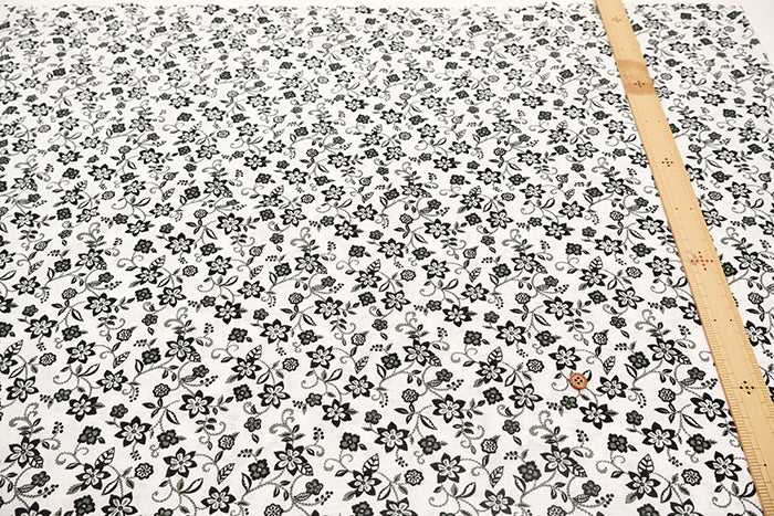 UV-treated, Mercerized Cotton 40/2 Rib Knit Printed Fabric - Flower - nomura tailor