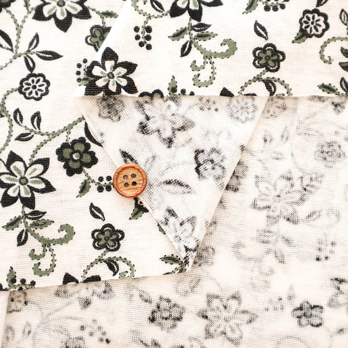 UV-treated, Mercerized Cotton 40/2 Rib Knit Printed Fabric - Flower - nomura tailor