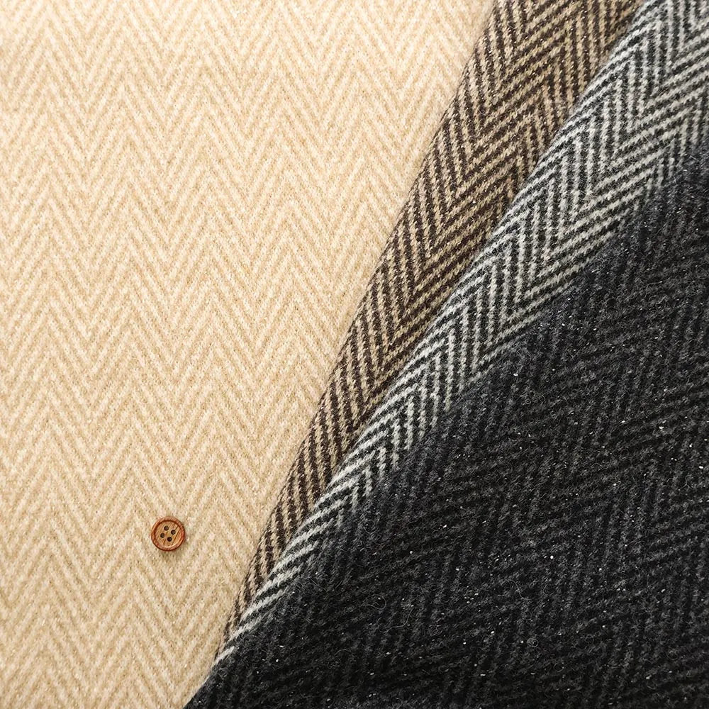 Silk Blend Herringbone Tweed Fabric - nomura tailor