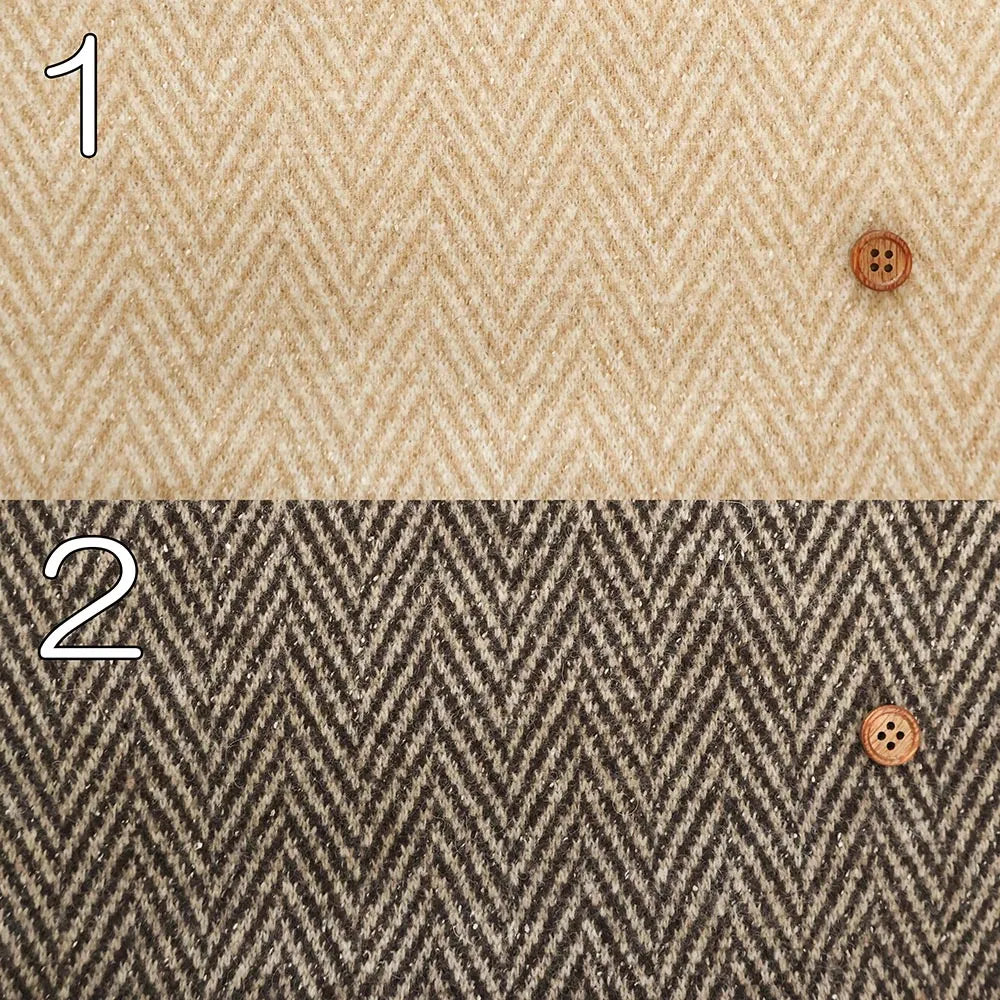 Silk Blend Herringbone Tweed Fabric - nomura tailor