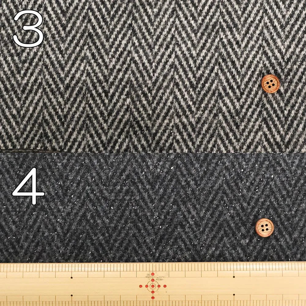Silk Blend Herringbone Tweed Fabric - nomura tailor