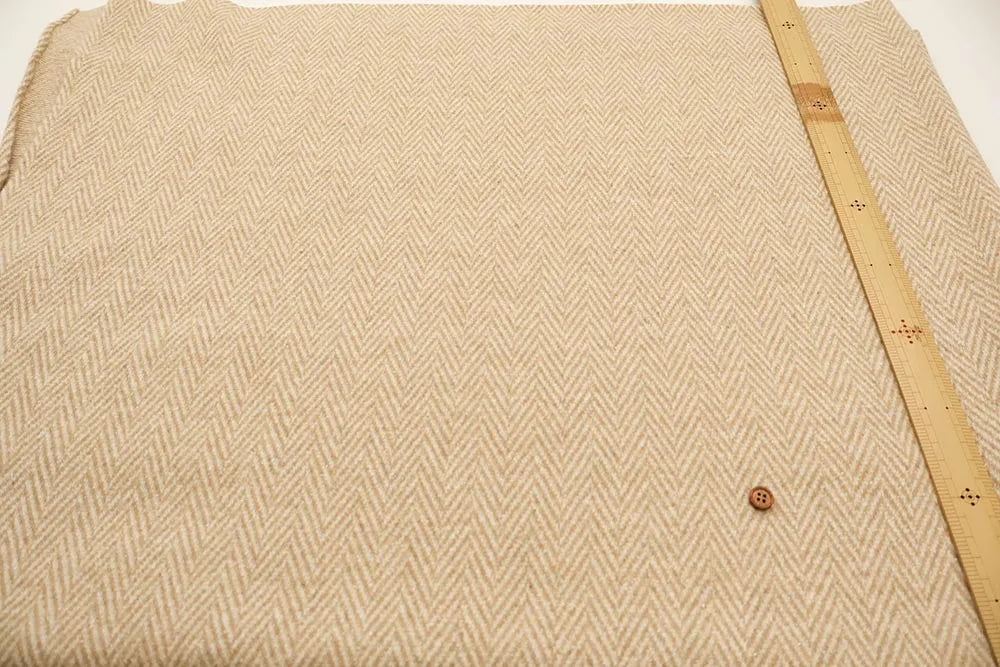 Silk Blend Herringbone Tweed Fabric - nomura tailor