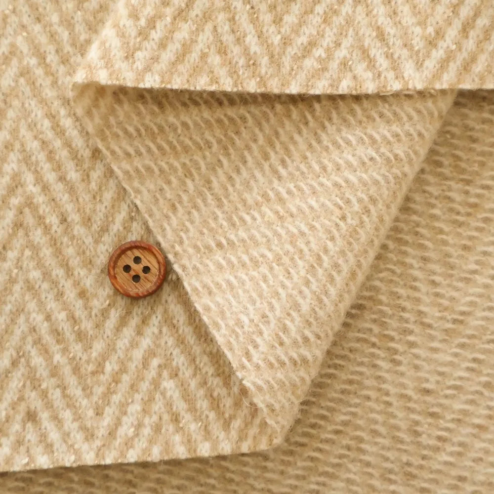 Silk Blend Herringbone Tweed Fabric - nomura tailor