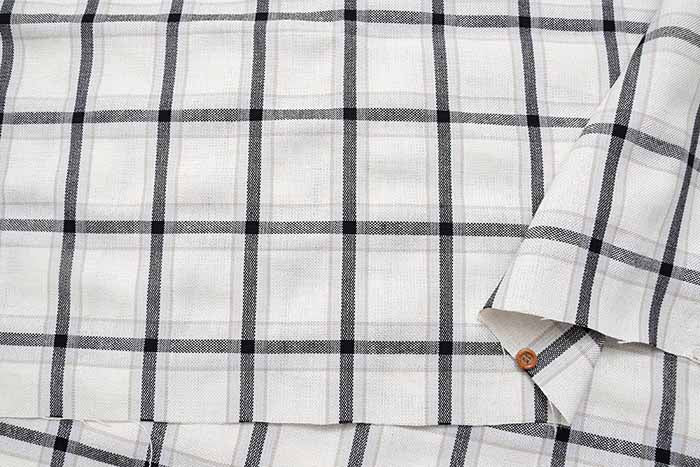 Linen blend checking fabric - nomura tailor