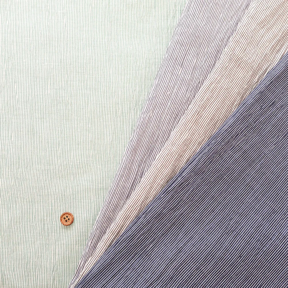 Yarn-dyed Linen Washer Fabric - Stripe - nomura tailor