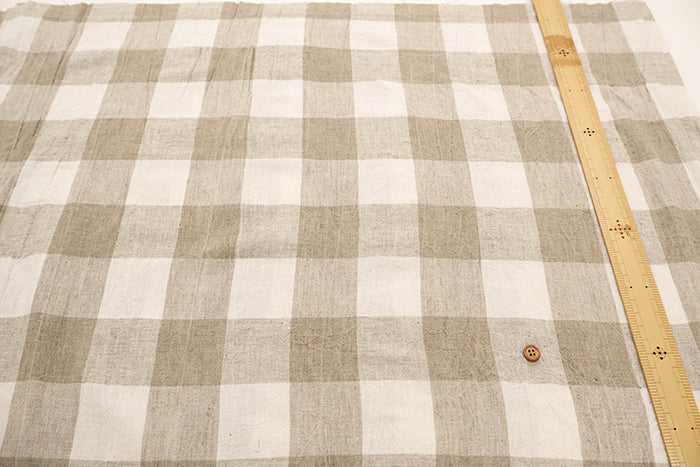 Washer-Processed C/L Block Check Fabric - nomura tailor