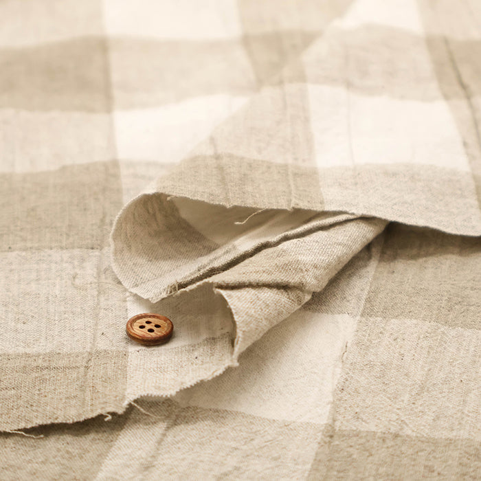 Washer-Processed C/L Block Check Fabric - nomura tailor