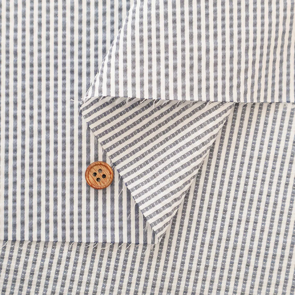 TORAY Yarn-dyed Seersucker Fabric - Stripe - nomura tailor