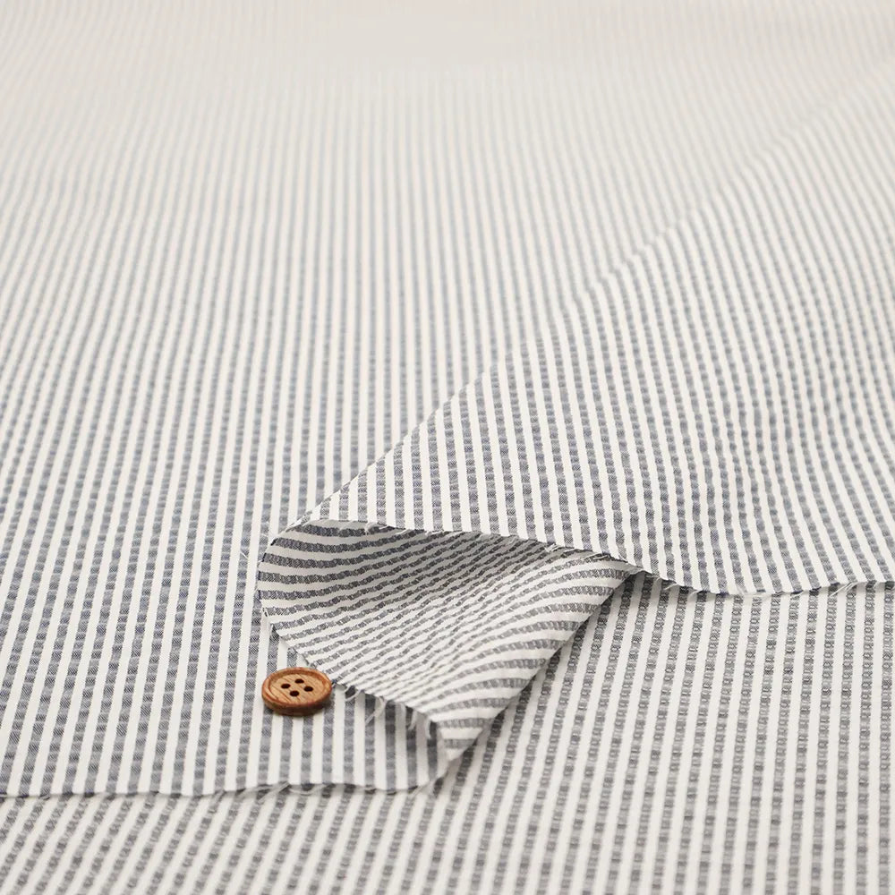 TORAY Yarn-dyed Seersucker Fabric - Stripe - nomura tailor