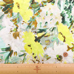 Made in France DEVEAUX Cotton Voile Printed Fabric - Painted Flowers - nomura tailor