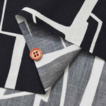 DEVEAUX Cotton typewriter printed fabric Geometric pattern, made in France - nomura tailor