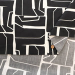 Made in France DEVEAUX Cotton Typewriter Printed Fabric - Black and white - nomura tailor
