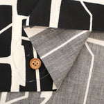 Made in France DEVEAUX Cotton Typewriter Printed Fabric - Black and white - nomura tailor