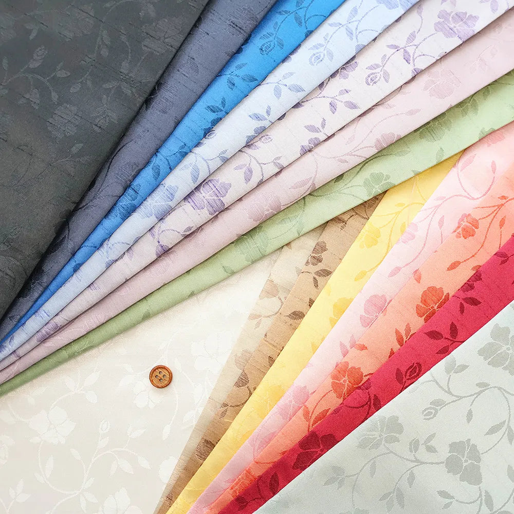 Polyester Satin Jacquard Fabric- Botanical - nomura tailor