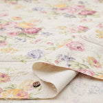 C/L Canvas Printed Fabric Rococo-style English Flowers - nomura tailor