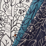 Linenkross print fabric paint flower - nomura tailor