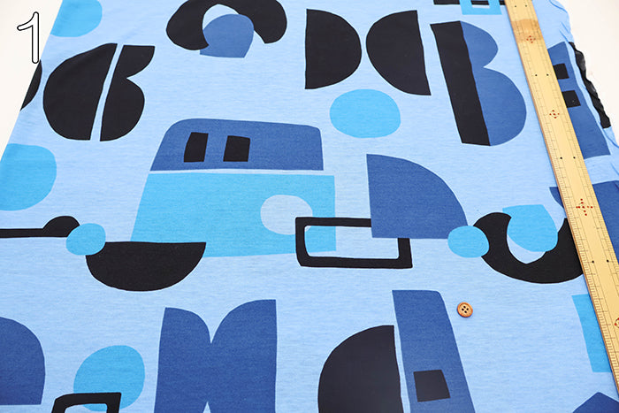 SZ Jersey Supima Cotton Printed Fabric - Motif - nomura tailor