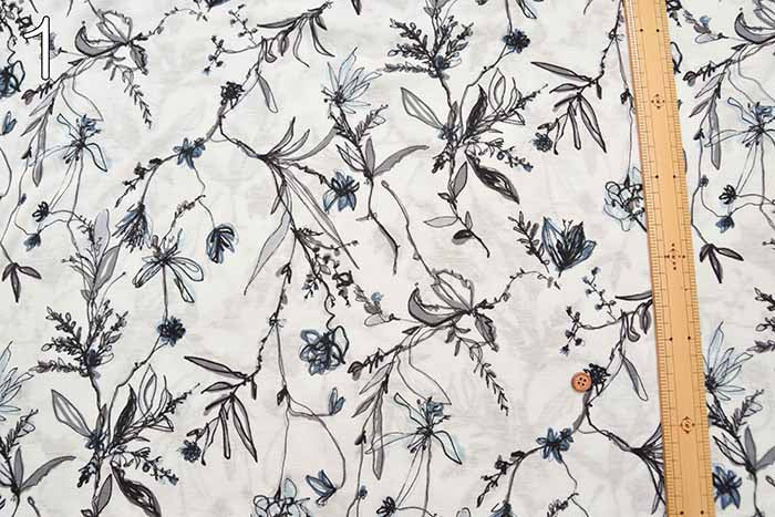 Cotton high-twisted SZ jersey printed fabric Flora - nomura tailor