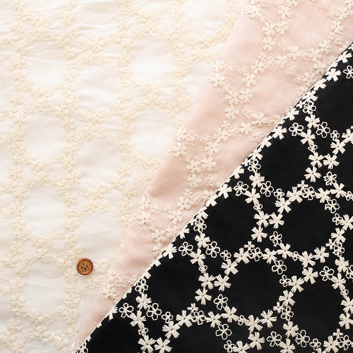 Cotton 60 Lawn Lace Fabric Flower - Circle - nomura tailor