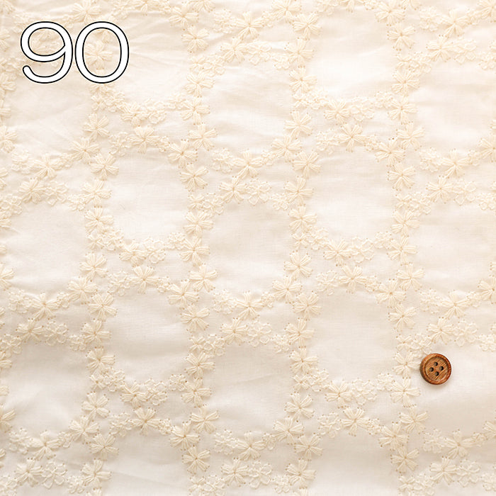 Cotton 60 Lawn Lace Fabric Flower - Circle - nomura tailor