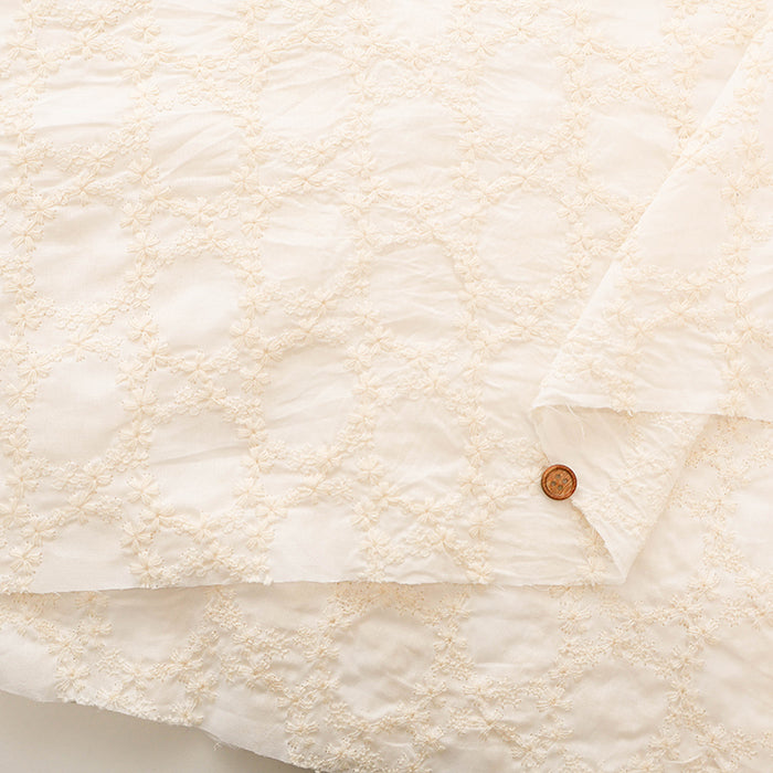 Cotton 60 Lawn Lace Fabric Flower - Circle - nomura tailor