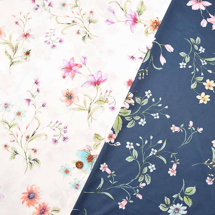Water absorbent, quick drying DRY STATUS Polyester knit printed fabric Flower - nomura tailor