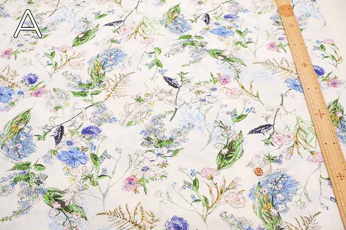 Cotton 30SZ Jersey Knit Printed Fabric - Botanical - nomura tailor