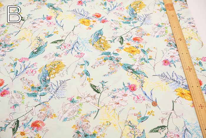 Cotton 30SZ Jersey Knit Printed Fabric - Botanical - nomura tailor