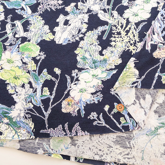 Cotton 30SZ Jersey Knit Printed Fabric - Botanical - nomura tailor