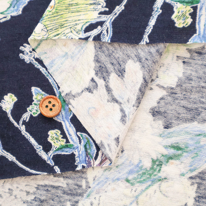 Cotton 30SZ Jersey Knit Printed Fabric - Botanical - nomura tailor