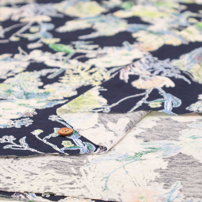 Cotton 30SZ Jersey Knit Printed Fabric - Botanical - nomura tailor