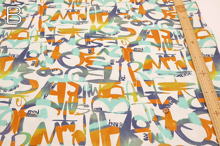 W Mercerized Cotton Jersey Knit Printed Fabric - Art - nomura tailor