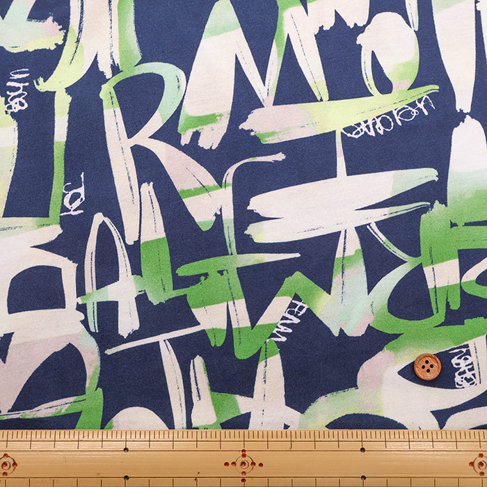 W Mercerized Cotton Jersey Knit Printed Fabric - Art - nomura tailor