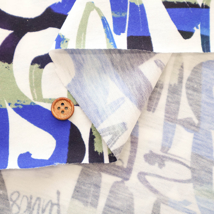 W Mercerized Cotton Jersey Knit Printed Fabric - Art - nomura tailor
