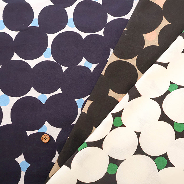 W Mercerized Cotton Jersey Knit Printed Fabric - Dots - nomura tailor