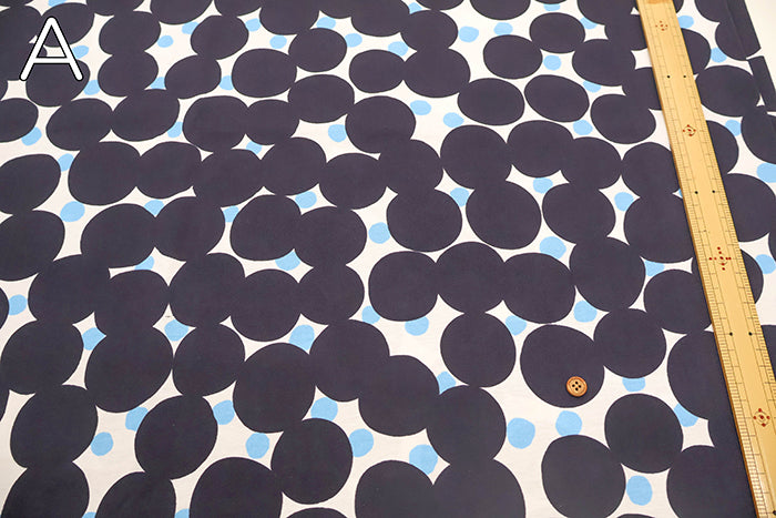 W Mercerized Cotton Jersey Knit Printed Fabric - Dots - nomura tailor