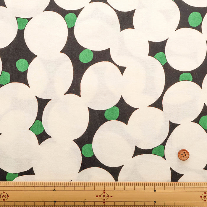 W Mercerized Cotton Jersey Knit Printed Fabric - Dots - nomura tailor